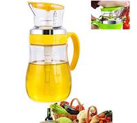 AILZNN Olio di Oliva Bottiglia Tipo Pressa, Dispenser per Olio in Vetro con Impugnatura, Utensili da Cucina Ampolla Verde Oliva con La Bottiglia di Olio Urgente Misura di Scala,B-600ml