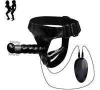 AILZNN Strapon Realistico Doppio Dildo Vibrazione, Deluxe Strap-On Dildo Vibratore Masturbatore Lesbico SM Giocattoli del Sesso per Coppie Donne