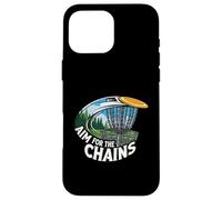 Aim For The Chains Disc Golf Player Frisbee Basket Custodia per iPhone 16 Pro Max