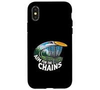 Aim For The Chains Disc Golf Player Frisbee Basket Custodia per iPhone X/XS