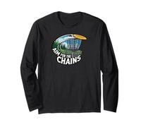 Aim for The Chains Disc Golf Player Frisbee Basket Maglia a Manica