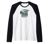 Aim for The Chains Disc Golf Player Frisbee Basket Maglia con Maniche Raglan