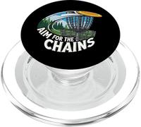 Aim For The Chains Disc Golf Player Frisbee Basket PopSockets PopGrip per MagSafe
