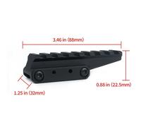 AIM-O SLITTA IN METALLO ATTACCO 20MM 8 SLOT CON RIALZO NERA AO9034-B