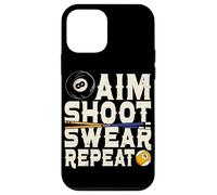 Aim Shoot Giura Ripetere Biliardo Giocatore Pool Snooker Tavolo Custodia per iPhone 12 mini