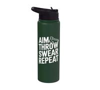 Aim Throw Swear Repeat Hatchet Vintage Funny Axe Lancio Stainless Steel Insulated Water Bottle