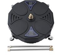 Aim Tools 18 Pollici Idropulitrice Accessorio per Pulizia Superfici 3600 PSI con 4 Ruote Piroettanti per Pulizia Pavimenti, con 2 x16" Bacchette di Estensione e 2 Ugelli di Ricambio