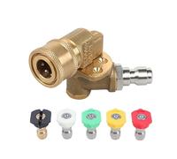 AIM Tools Accoppiatore Girevole per Idropulitrice con 5 Punte per Ugelli a Spruzzo, Rotazione di 90 Gradi, 4500 PSI 1/4" a Sgancio Rapido, Accessorio per Pulizia Grondaie 171351