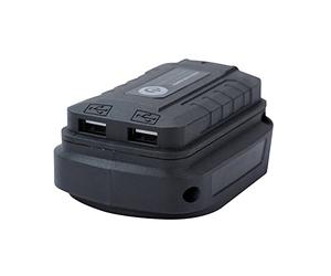 Aim Tools Adattatore Batteria USB Compatibile con Makita 14,4V 18V 21V Li-ion Batteria con Luce di Lavoro a LED e Doppie Porte USB Caricabatterie Fonte di Potere