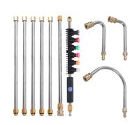 AIM Tools Aste e Bacchetta di Prolunga per Idropulitrice 10 Pezzi 4000 PSI Lancia per Idropulitrice con 5 Punte per Ugello, 1/4" Collegamento Rapido, Attacco per Pulitore per Grondaie
