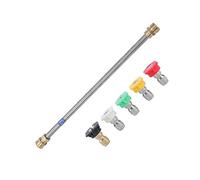 AIM Tools Bacchetta di Prolunga per Idropulitrice 15 Pollici con 5 Punte per Ugello, Raccordo Maschio M22-14mm e Scollegamento Rapido di 1/4", Kit Accessorio Lavaggio Auto