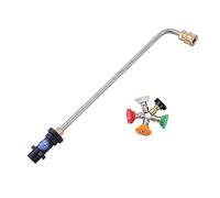 AIM Tools Bacchetta di Prolunga per Idropulitrice Compatibili con Karcher K2 K3 K4 K5 K6 K7, Spruzzo Angolato Lancia a 90 Gradi con 5 Punte per Ugello, Attacco per Pulitore per Grondaie