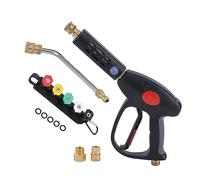 AIM Tools Pistola per Idropulitrice ad Alta Pressione 4000 PSI con 5 Punte per Ugello, 7" Asta di Estensione Angolata di Ricambio, Raccordo M22 14 mm e 3/8" Connessione Rapida