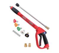 AIM Tools Pistola per Idropulitrice ad Alta Pressione 5000 PSI con 5 Punte per Ugello, 16" Asta di Estensione di Ricambio, 1/4" Connessione Rapido, Raccordo M22 14 mm, Kit di Pulizia per Auto