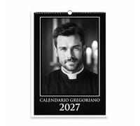 AIMA - Calendario 2027 da Parete Gregoriano 24x32 cm - Planner Mensile da Muro con Immagini Religiose e Luoghi Sacri