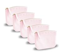 AIMA Pochette Trucchi Astuccio in Tela Cotone Canvas Organico, Pochette Multiuso con Zip Dorata, Organizer Valigia, Borsa, Astuccio Portapenne, Borsello Personalizzabile - 5 Pezzi, 14,5x11 cm