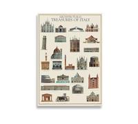 AIMA Poster da Parete 50 x 70 cm - Stampa da Parete Architettura Italiana Poster Vintage Senza Cornice - Room Decor Stampe da Cucina, Camera da Letto - Calamita in Omaggio