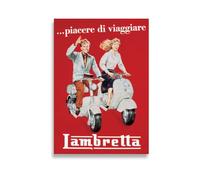 AIMA Poster da Parete 50 x 70 cm - Stampa da Parete Vespa Poster Vintage Senza Cornice - Room Decor Stampe da Cucina, Camera da Letto - Calamita in Omaggio
