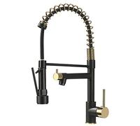 AIMADI Rubinetto della cucina,Rubinetto da cucina nero con spruzzatore,Rubinetto nero opaco stile commerciale Rubinetto da cucina monoforo singolo rubinetto per lavello da cucina