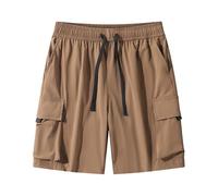 AIMAIBMLD Men's Cargo Summer Military Green Athletic Pants Shorts-Coffee-S