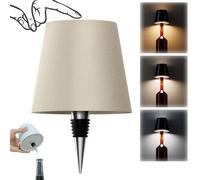 AIMARS Lampada per bottiglia senza fili, 3 colori, dimmerabile continuamente, lampada a LED per bottiglia di vino, ricaricabile con controllo touch, paralume senza fili per camera da letto, ristorante