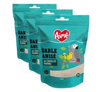 Aime - Base per Gabbia di Sabbia Anizzata per Uccelli, 1 kg (Confezione da 3)