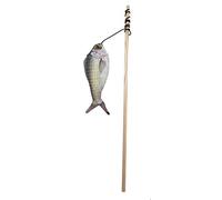 Giocattolo per gatti - AIME - Canna da pesca - Bastoncino di legno, pesce da 15 cm