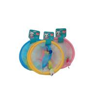 Aimé - Giocattolo Kawaii Tunnel Molla - Gioco gatto appartamento - Stimola il movimento e l'udito - Giocattolo per gatti effetto molla, esche alle estremità, L 25 cm, colore casuale: giallo, blu, rosa