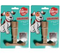 Aimé Giocattolo per cani di taglia piccola, 2 in 1, ultra durevole e resistente, a base di fibre di bambù (Confezione da 2)