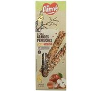 Aimé | Sticks Uova e Frutta | Cibo per Uccelli | Bacchette a base di Frutta Rossa e Uova | per Grandi Parrucche | A Base di Vitamine | 2 x 115 g