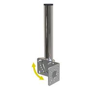 Aimeboost Staffa di montaggio a parete per palo da 3,8 cm di diametro e 30,5 cm di lunghezza, per antenna TV esterna, angolo regolabile