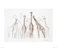 Aimee del valle Toutes Les Girafes 60 x 80 cm stampa artistica, multicolore