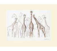 Aimee del valle Toutes Les Girafes stampa montata, multicolore, 30 x 40 cm