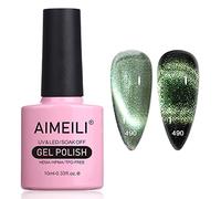 AIMEILI 10 ml Smalto semipermanente magnetico olografico 9D Cat Eye Smalto Gel Camaleonte Occhio di Gatto Phantom - Verde (490)