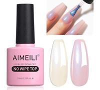 AIMEILI 10ml Perla Lucido Smalti in Gel, Shimmer Gel Per Unghie, No Wipe Top UV LED, Arcobaleno Gel Per Unghie, Facile da Usare, Lucentezza Duratura 004
