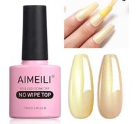 AIMEILI 10ml Perla Lucido Smalti in Gel, Shimmer Lucido Gel Per Unghie, No Wipe Top UV LED, Arcobaleno Lucido Gel Per Unghie, Facile da Usare, Lucentezza Duratura 011