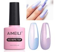 AIMEILI 10ml Perla Lucido Smalti in Gel, Shimmer Lucido Gel Per Unghie, No Wipe Top UV LED, Arcobaleno Lucido Gel Per Unghie, Facile da Usare, Lucentezza Duratura 005