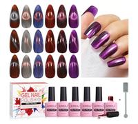 AIMEILI 10ML Smalto Gel Magnetico Set con Bastoncino Magnetico, 6 pezzi Smalto Gel Occhi di Gatto UV LED Nail Art Manicure Pedicure, Facile da Applicare - Kit Regalo 71