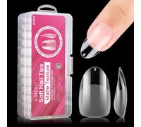 AIMEILI 432 Pezzi 10 Taglie Unghie Finte Lunghe Adesive in Rotondo Artificiale Punte per Tip Unghie Ricostruzione per Manicure da Salone Trasparente Unghie Tips Set in Scatola Trasparente 002