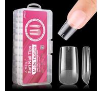 AIMEILI 432 Pezzi 12 Taglie Unghie Finte Lunghe Adesive in Quadrato Artificiale Punte per Tip Unghie Ricostruzione per Manicure da Salone Trasparente Unghie Tips Set in Scatola Trasparente 003