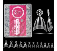AIMEILI 504 Pezzi Mezze Tip in Gel per Unghie, 12 Taglie Tip Unghie Ricostruzione Mandorla Soft Gel Nail Tips Fake Nails - 013