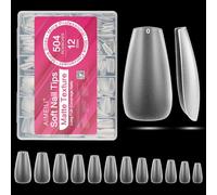 AIMEILI 504 Pezzi Tip in Gel per Unghie Ballerina, 12 Taglie Full Cover Tip Unghie Ricostruzione Soft Gel Nail Tips Fake Nails - 016