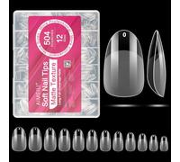AIMEILI 504 Pezzi Tip in Gel per Unghie Full Cover, 12 Taglie Tip Unghie Ricostruzione Mandorla Soft Gel Nail Tips Fake Nails - 009