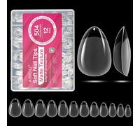 AIMEILI 504 Pezzi Tip in Gel per Unghie Full Cover, 12 Taglie Tip Unghie Ricostruzione Mandorla Soft Gel Nail Tips Fake Nails - 017