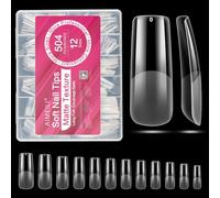 AIMEILI 504 Pezzi Tip in Gel per Unghie Full Cover, 12 Taglie Tip Unghie Ricostruzione Quadrate Soft Gel Nail Tips Fake Nails - 014