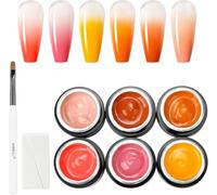 AIMEILI 6 Colori Pat Paint Gel Ombre Gel UV Pittura Gel fai da te Unghie Ombre Nails Set 2