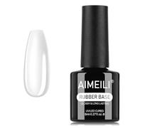 AIMEILI Clear Rubber Base Gel, 8ml Base Rubber Soak Off UV LED Autolivellante Unghie per Semipermanente Strengthening Nail Polish 4 IN 1