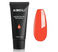 AIMEILI Extension Gel per Unghie Neon Arancione Rosso Builder Construction 30ml - Chiodi finte Quick Building UV LED Smalto Semi Permanente Nail Art 047