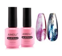 AIMEILI Gel Foil Per Adesivi Unghie Trasferimento Nail Art Foil Glue Gel per Unghie Foil Unghie Decalcomanie Decorazioni Nail Foil Design Lampada per Nail Art 2 x 15ML