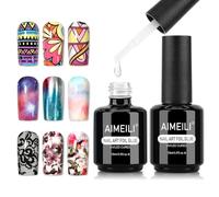 AIMEILI Gel Foil Transfer Nail Art 15ml x 2 Colla Gel per Foil Adesivi Unghie Soak Off Semipermanente Lunga Durata Manicure Fai Da Te